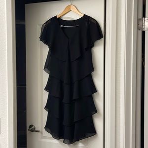 Black ruffle dress